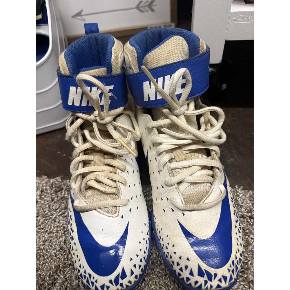 Nike SIZE 5 youth Force Savage Shark Snake Football Cleats blue White